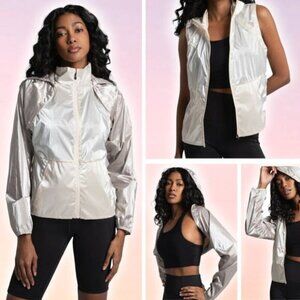 NWT LOLE Sprint Jacket Sz XS Two Tone Gardenia